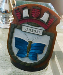 Small copoy of painted plaque of HMS Canessa