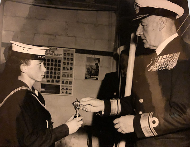 Presentation of Cup to a Sea Cadet