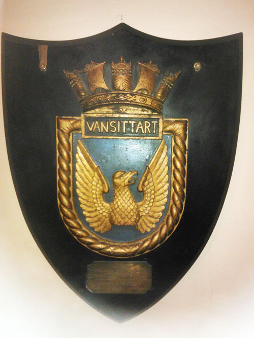 The Admiralty shield with the crest of HMS Vansittart