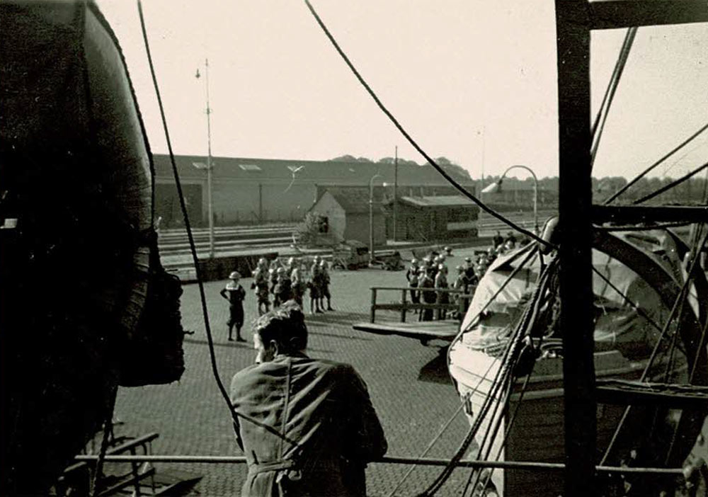 HMS Verity berthed alongside at the Hook of Holland