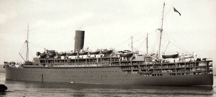 SS Strathallan as a wartime troop carrier