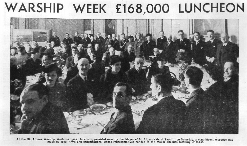 Warships Week Dinner at St Albans in 1942