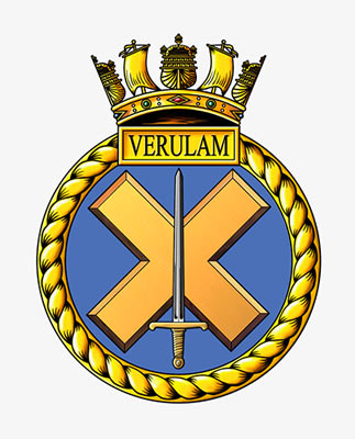 Admiralty design for the crest of HMS Verulam (1943)