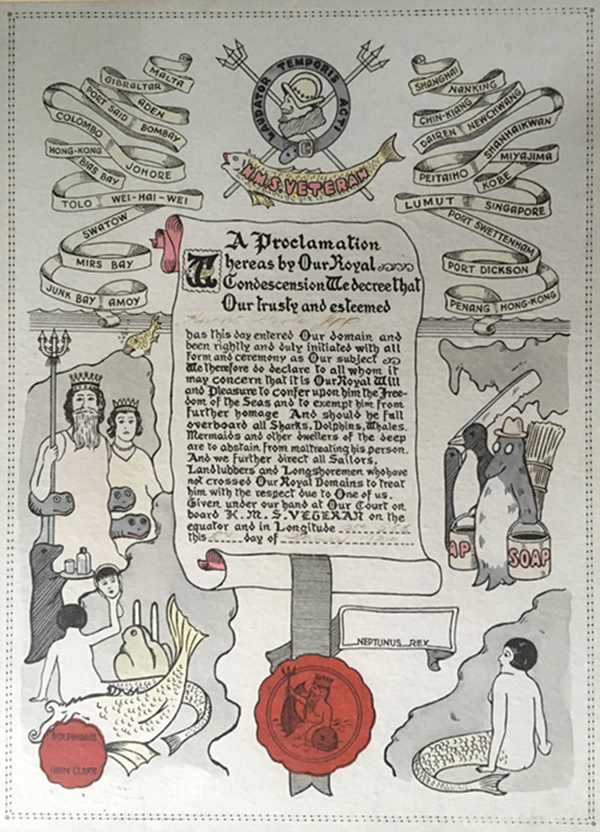 Commemorative scroll for HMS Veteran
