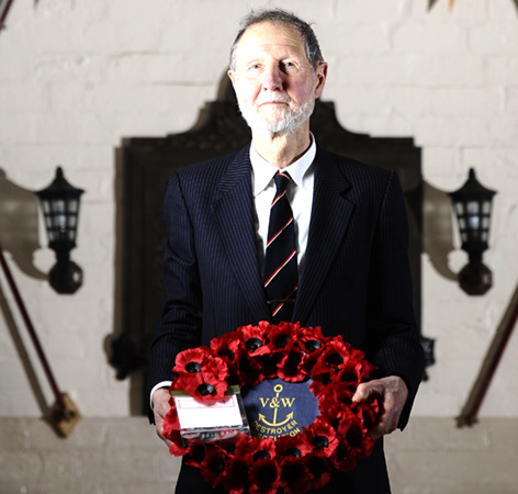Laying the wreath in Graham House on 9 January 2017