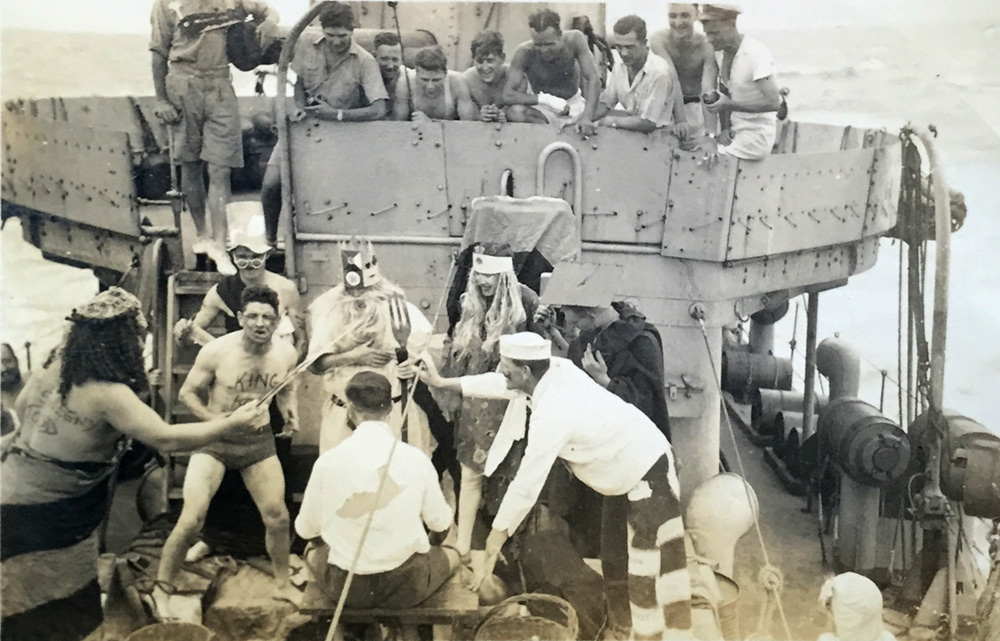 Crossing the Line Ceremon on HMS Vimy