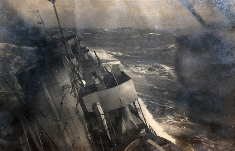 HMS Vimy in Atlantic gale