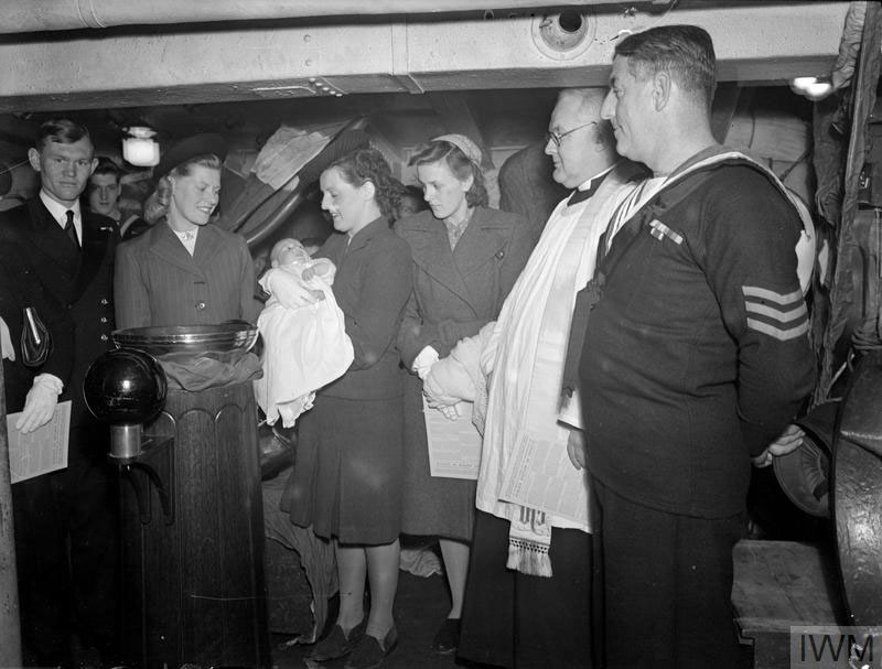 Christening aboard HMS Vivien on 6 September 1944