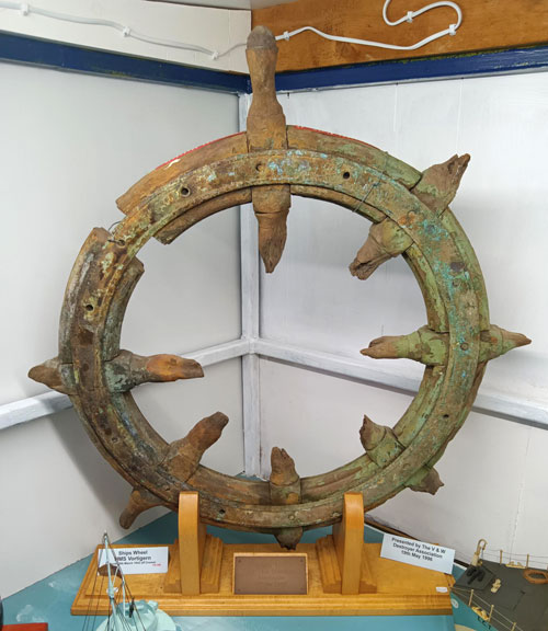 Steering wheel of MS Vortigern in th RNPS Museum, Lowestoft