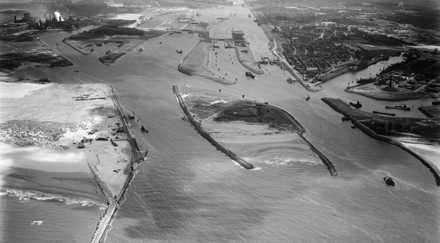 Aerial view inland from IJmuiden