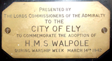 The inscribed plate on the Admiratly shield