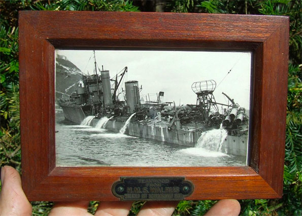 Picture  frame made from teak from HMS Walrus 1938