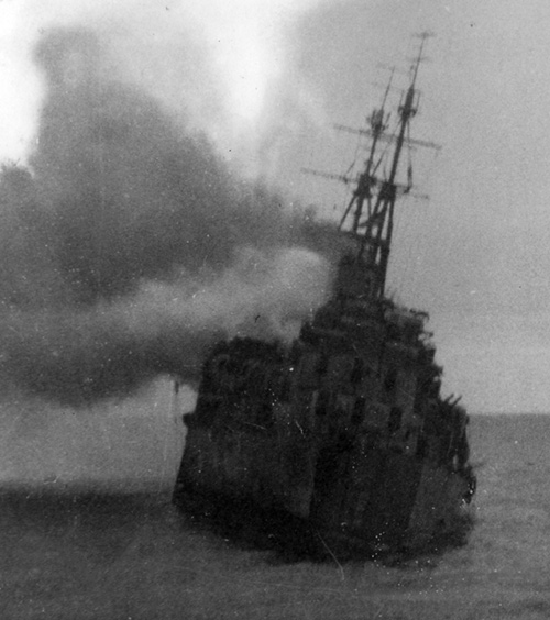 HMS Trinidad abandoned in the Barents Sea