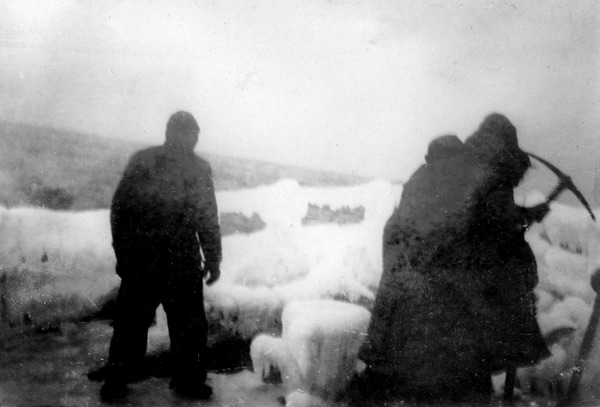 Clearing ice on Arctic Convoy JW.57