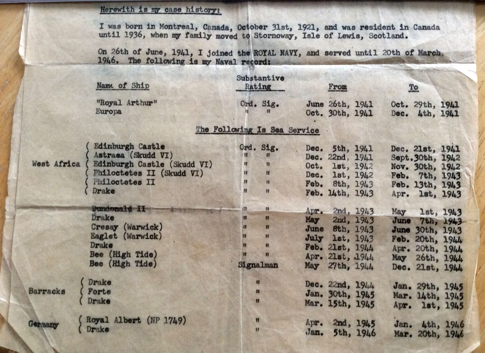 Service Certificate of Edmond Holmes Graham