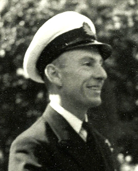 Lt Cdr A.A. Ouvry RN receiving his DSC in South Africa, 1946