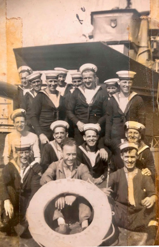 George Pimm and shipmates on HMS Whirlwind 1939-40