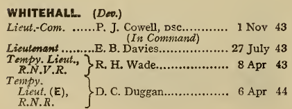 Navy List, April 1944