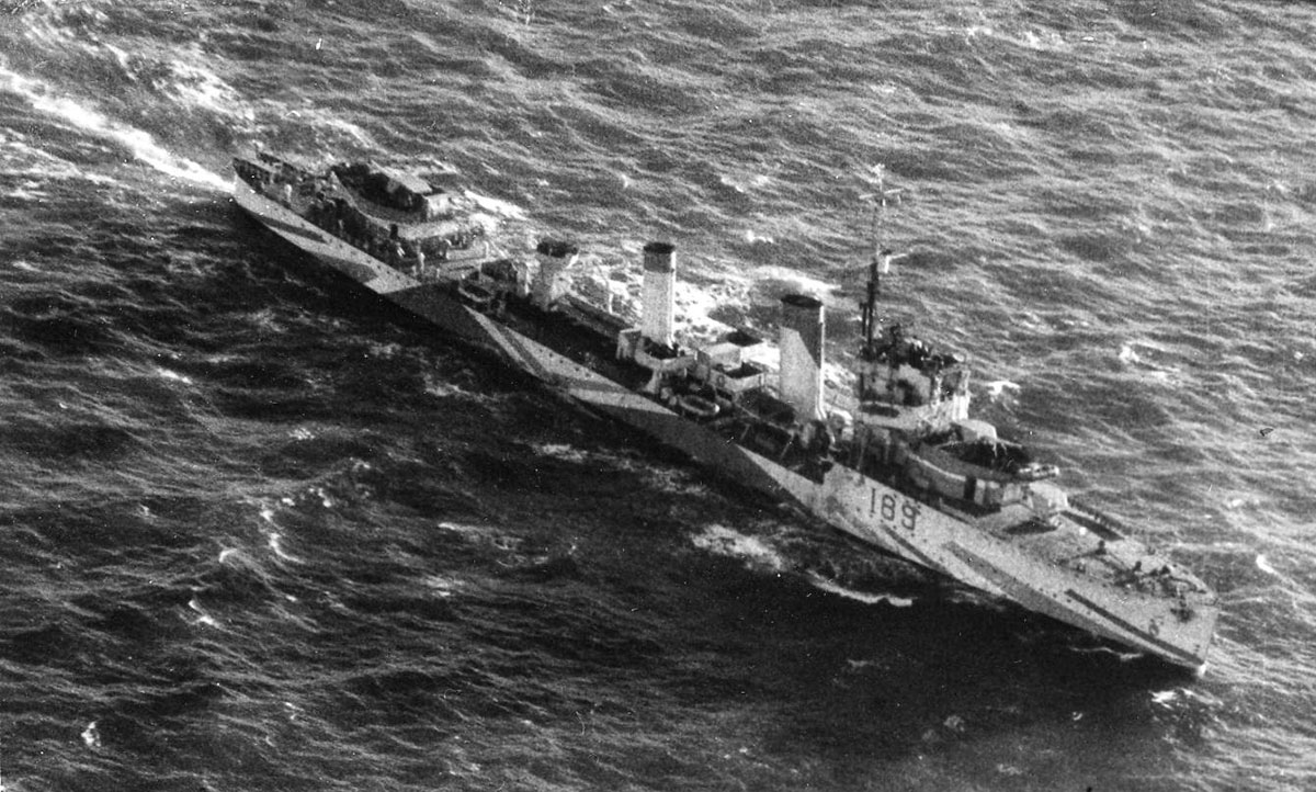 Aerial potograph of HMS Witch in 11942