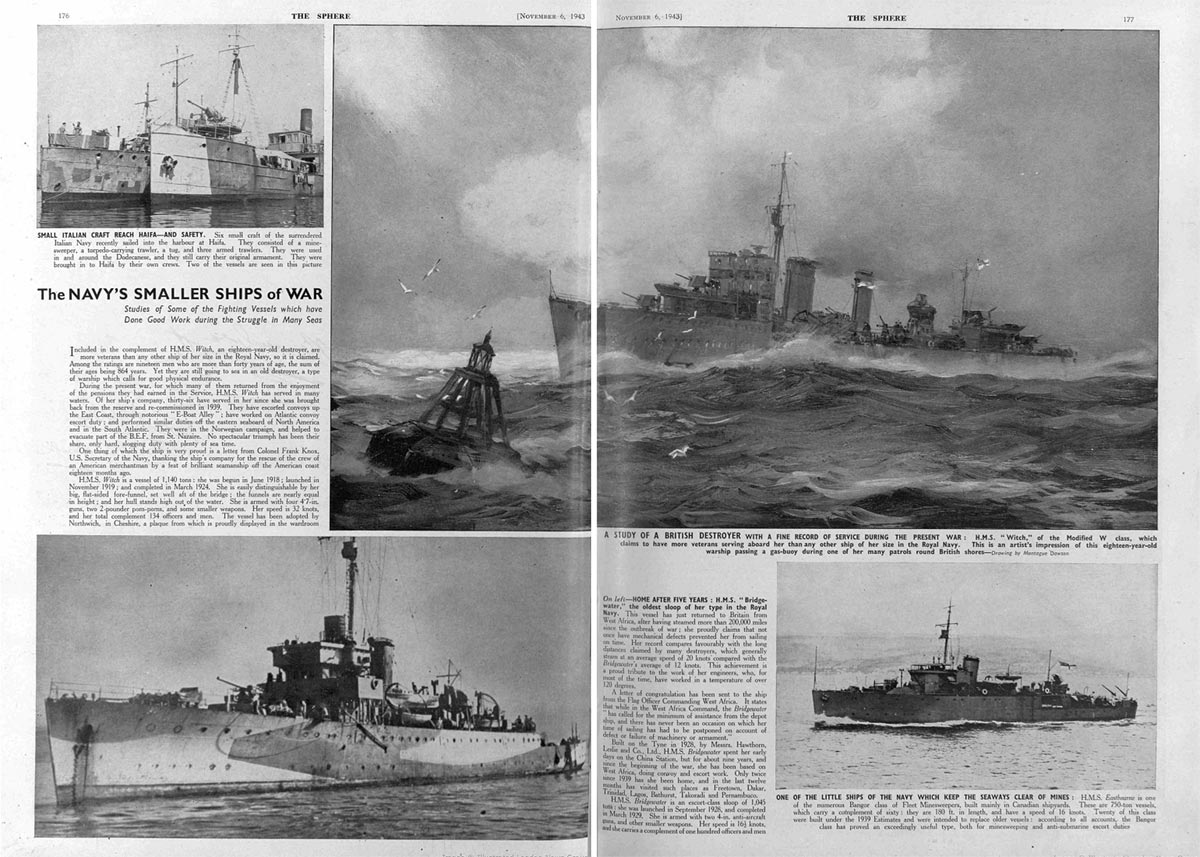 Report on HMS Witch in the Sphere magazine, 6 November 1943