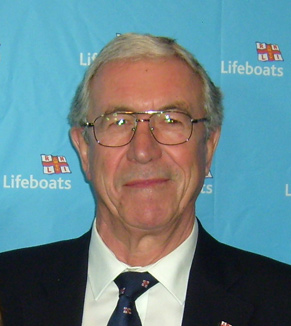 Frank Taylor receiving the RNLI Gold Medal in 2014