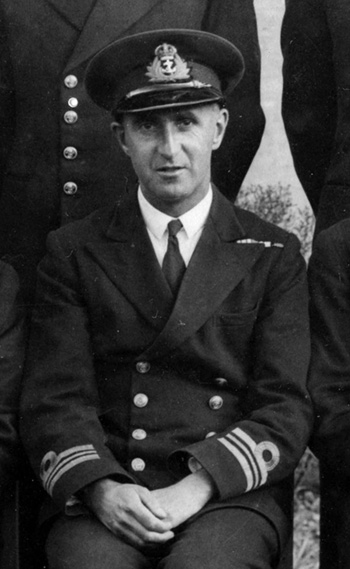 Lt Cdr Blsackler sat HMS Collingwood 1944