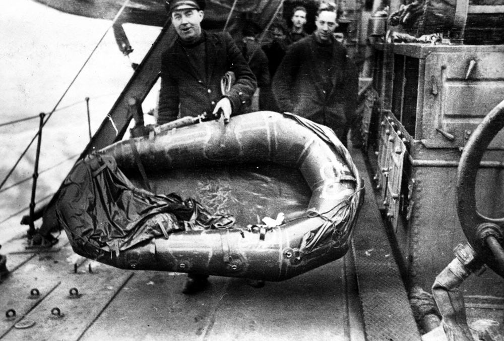 Dinghy of rescued airman