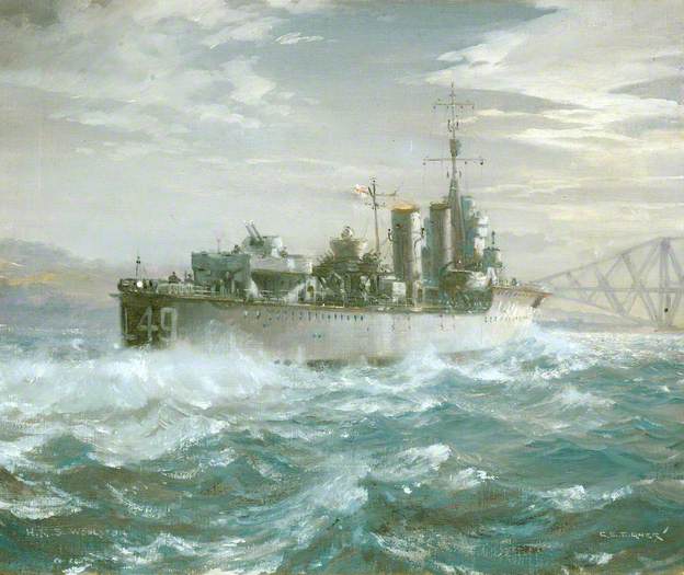 HMS Woolston by Charles E. Turner