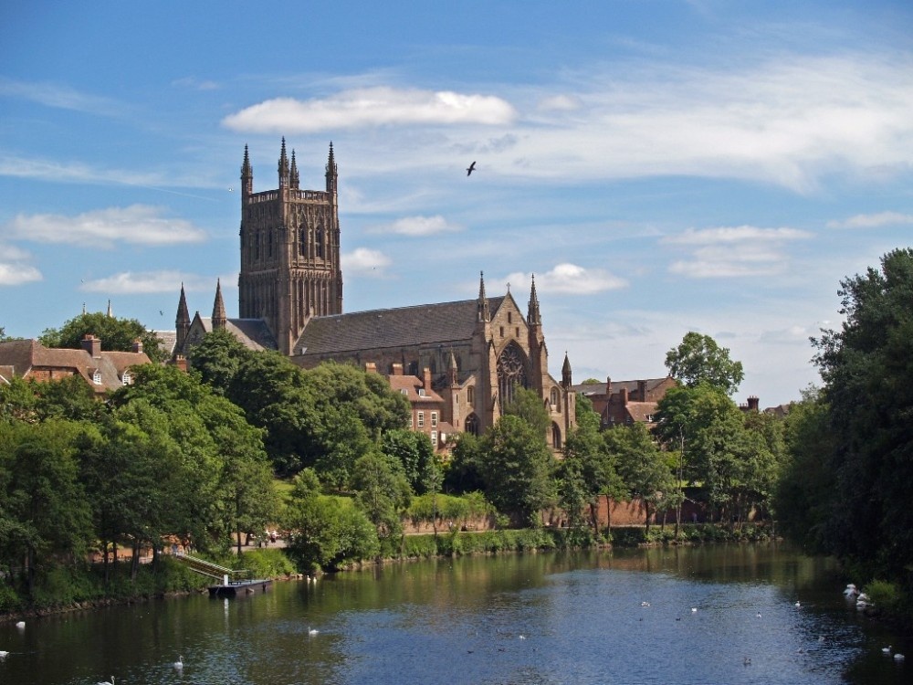 Worcester Cathedral and the River Severn, Worcester