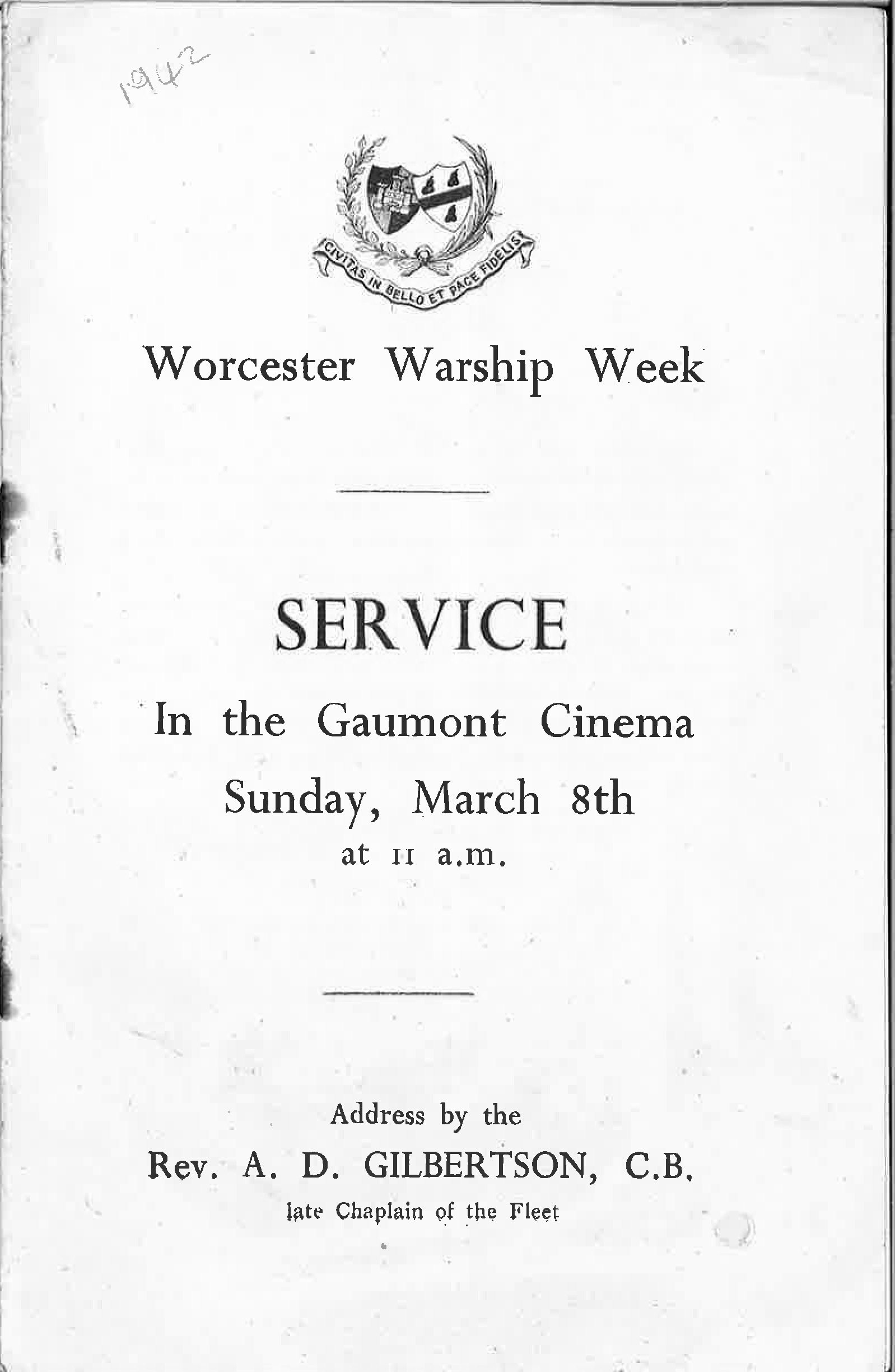 Order of Service for Warships Week