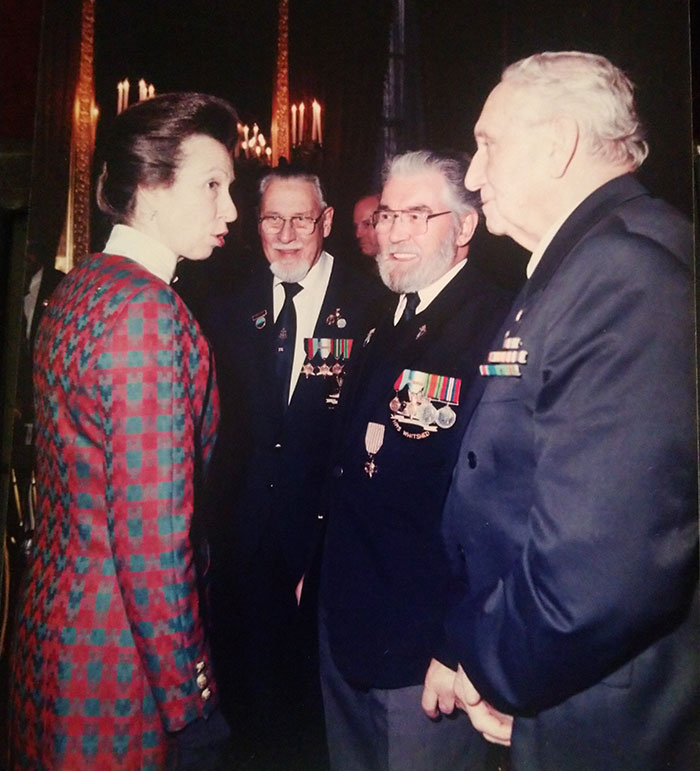 Princess Royal (Anne) with Veterans at Christmas Party of NFA at St James Palace