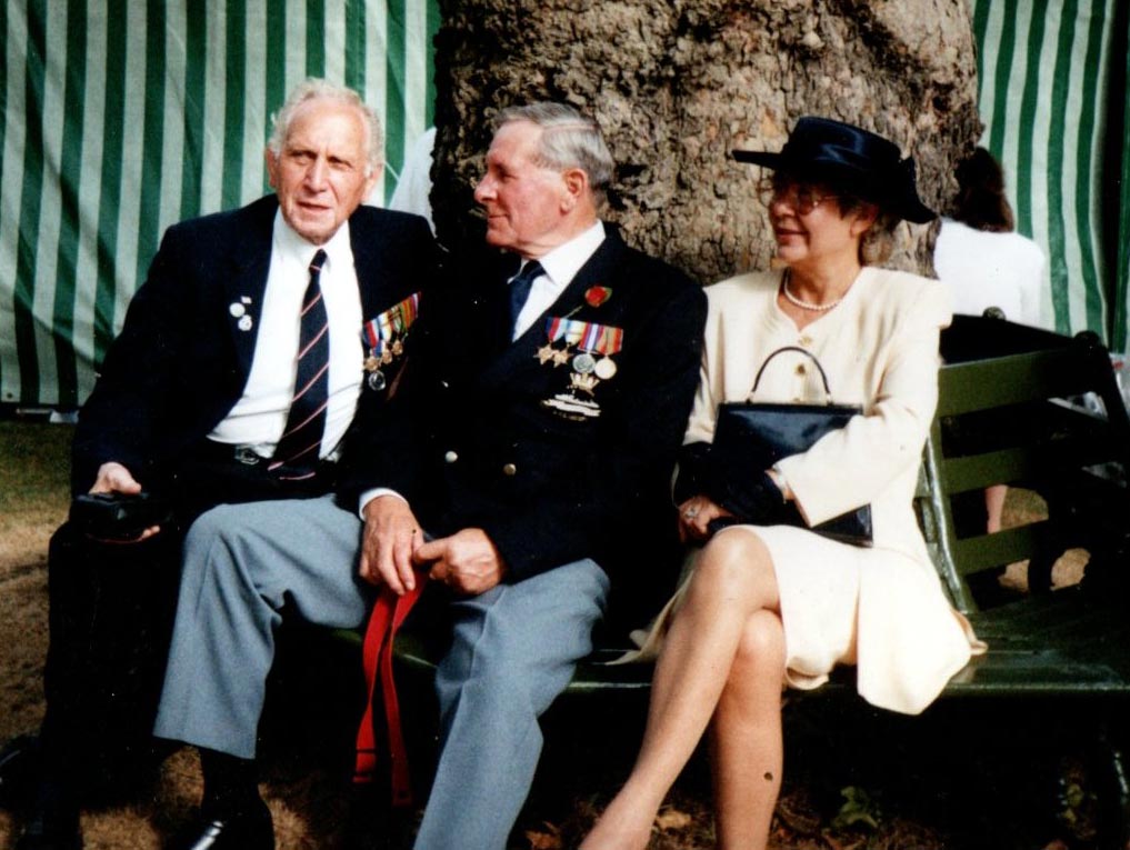 John Ellson Snr with Clifford "Stormy" Fairweather at Not Forgotten Association 75th Anniversary, 1995