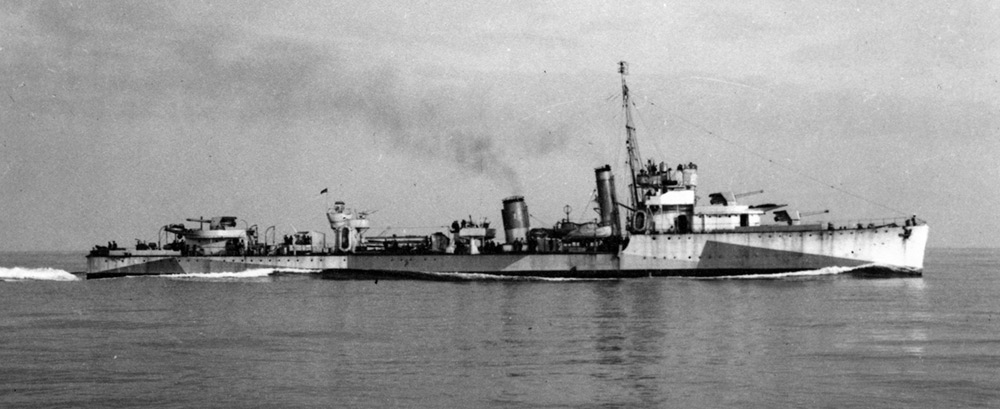 HMS Venomous as Atlantic Escort